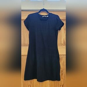 Isaac Mizrahi Women's Tshirt Dress with Scalloped Short Sleeve and Pockets